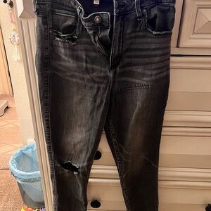 Abercrombie & Fitch Black Distressed Skinny Jeans 8R/29